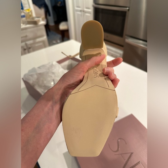 Brand New Franco Sarto Nude Suede Sandals - Picture 7 of 9